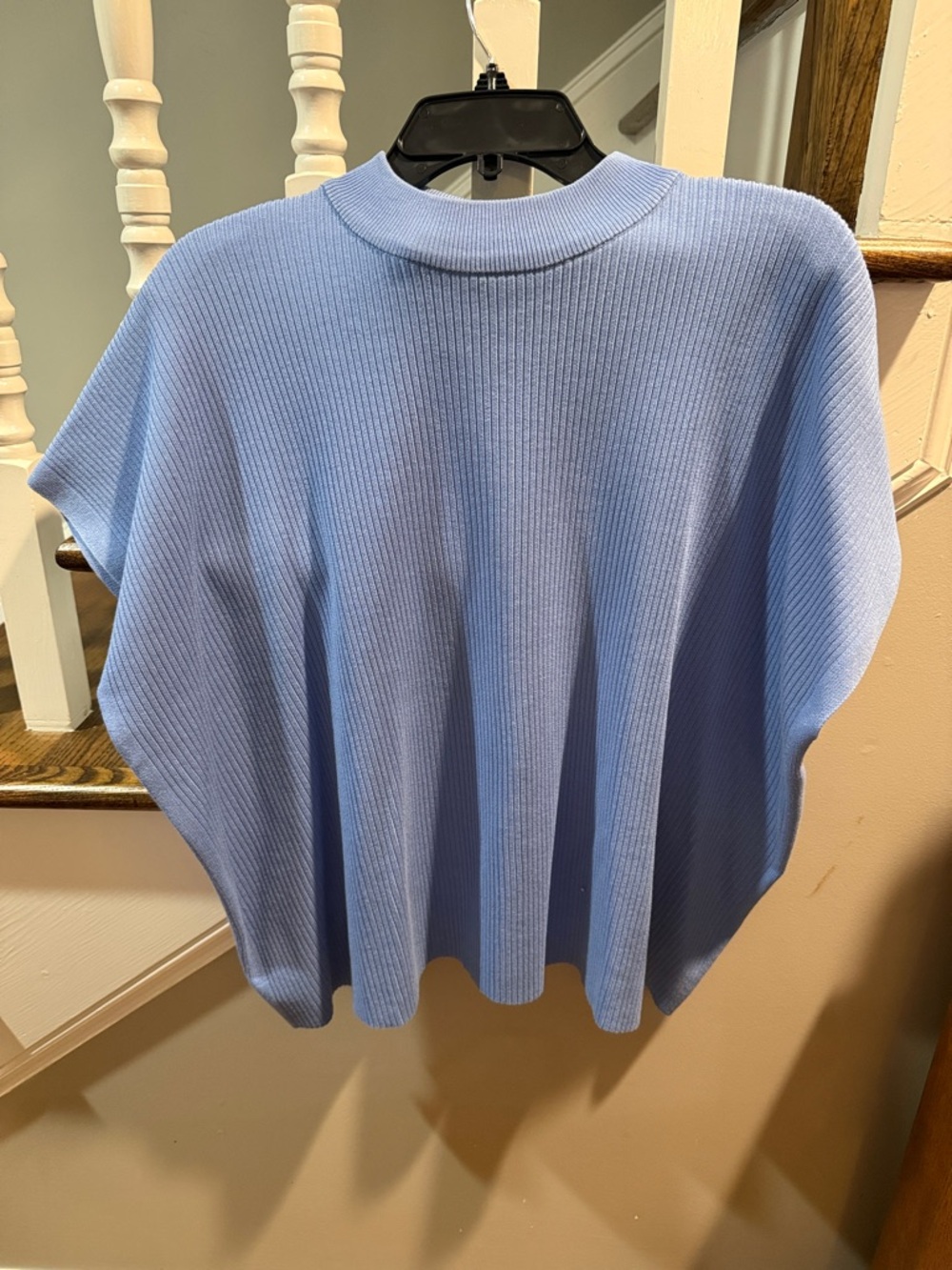 Zenana Outfitters Cornflower Blue Ribbed Short Sleeve Top